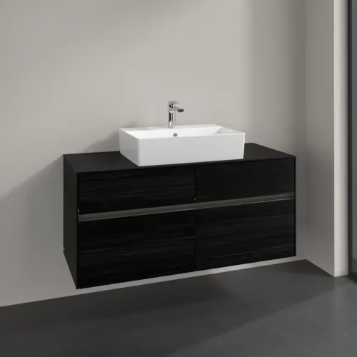 Bild von VILLEROY BOCH Collaro Waschbeckenunterschrank, mit Beleuchtung, 4 Auszüge, 1200 x 548 x 500 mm, Black Oak / Black Oak #C128B0AB