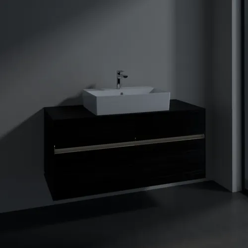 Bild von VILLEROY BOCH Collaro Waschbeckenunterschrank, mit Beleuchtung, 4 Auszüge, 1200 x 548 x 500 mm, Black Oak / Black Oak #C128B0AB