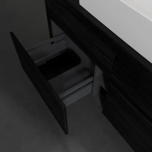 Bild von VILLEROY BOCH Collaro Waschbeckenunterschrank, mit Beleuchtung, 4 Auszüge, 1200 x 548 x 500 mm, Black Oak / Black Oak #C128B0AB