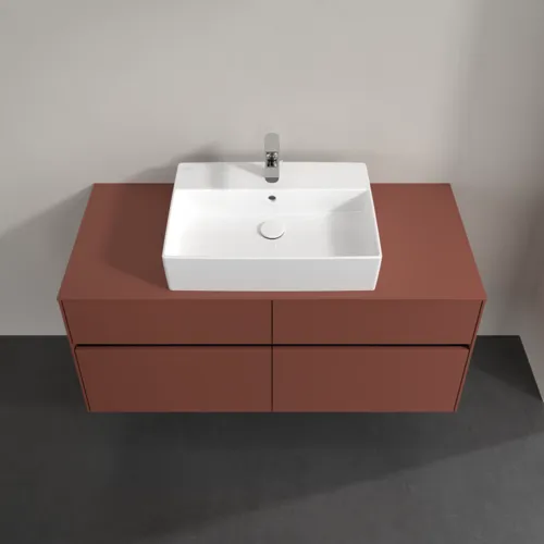 Bild von VILLEROY BOCH Collaro Waschbeckenunterschrank, mit Beleuchtung, 4 Auszüge, 1200 x 548 x 500 mm, Wine Red / Wine Red #C128B0AH