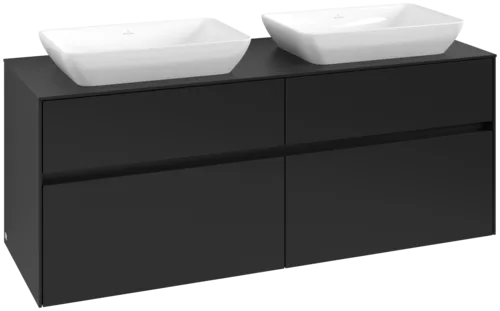 Bild von VILLEROY BOCH Collaro Waschbeckenunterschrank, mit Beleuchtung, 4 Auszüge, 1400 x 548 x 500 mm, Volcano Black / Volcano Black #C119B0VL