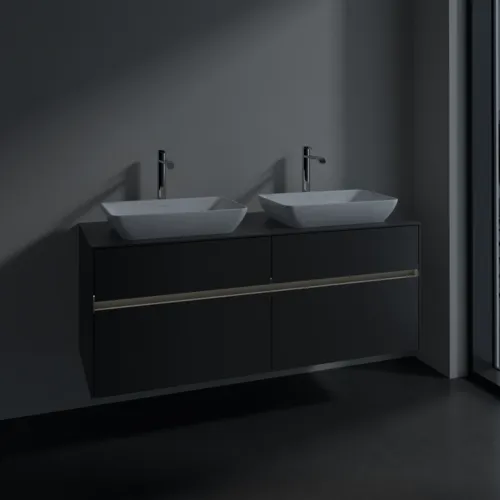 Bild von VILLEROY BOCH Collaro Waschbeckenunterschrank, mit Beleuchtung, 4 Auszüge, 1400 x 548 x 500 mm, Graphite / Graphite #C119B0VR