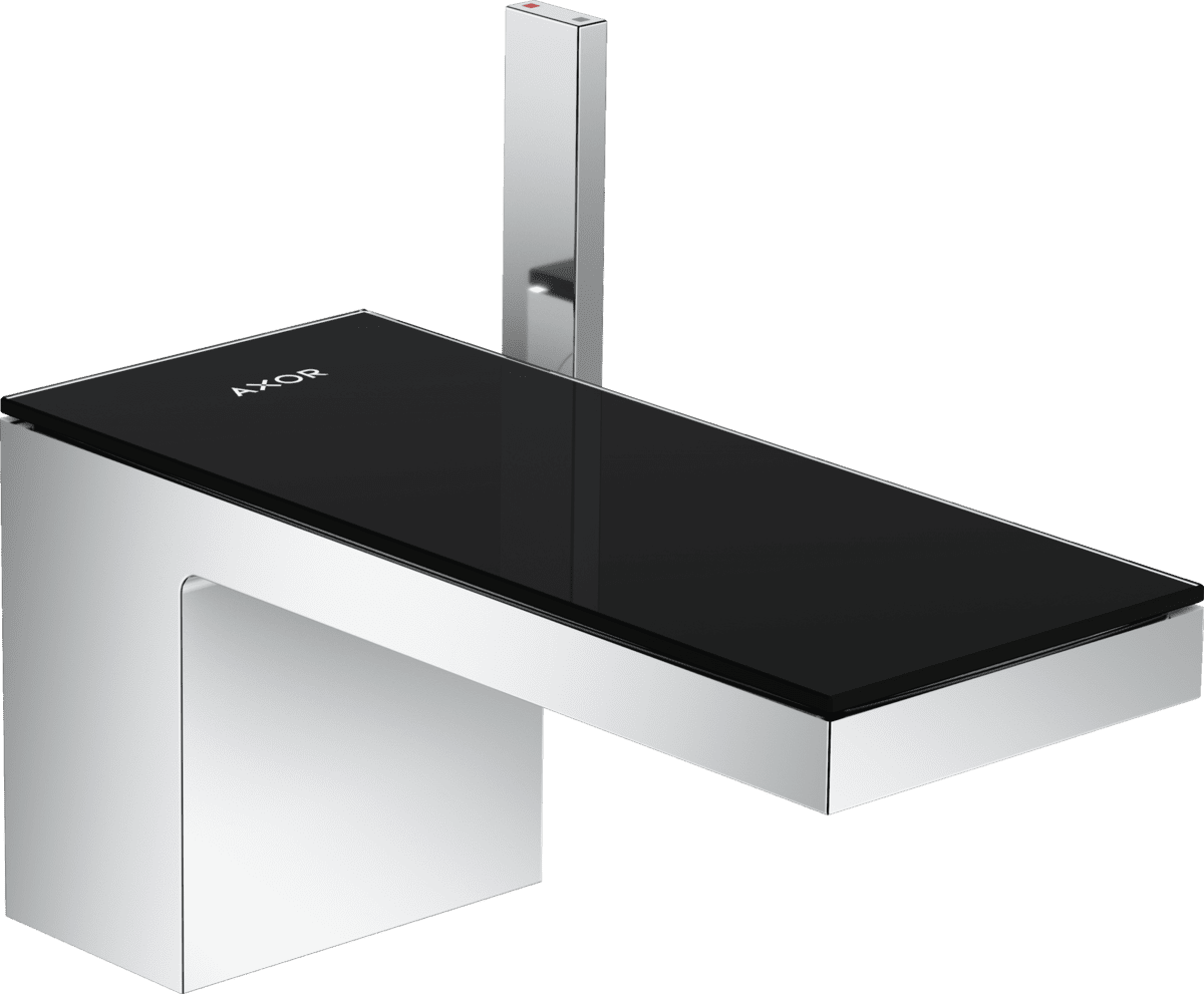 Bild von HANSGROHE AXOR MyEdition Einhebel-Waschtischmischer 70 mit Push-Open Ablaufgarnitur #47010600 - Chrom/Schwarzglas