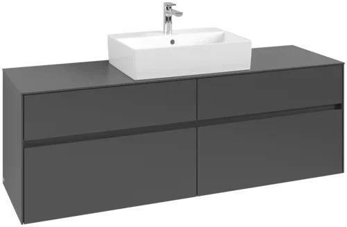 Bild von VILLEROY BOCH Collaro Waschbeckenunterschrank, 4 Auszüge, 1600 x 548 x 500 mm, Graphite / Graphite #C13400VR