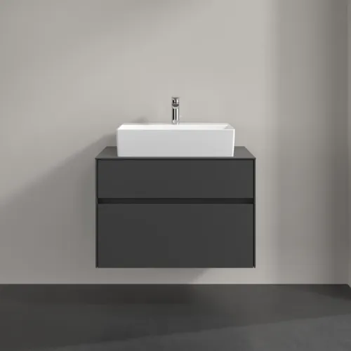 Obrázek VILLEROY BOCH Collaro toaletní skříňka, s osvětlením, 2 výsuvy, 800 x 548 x 500 mm, Grafit / Grafit #C124B0VR