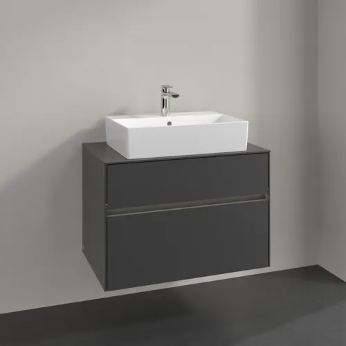 Obrázek VILLEROY BOCH Collaro toaletní skříňka, s osvětlením, 2 výsuvy, 800 x 548 x 500 mm, Grafit / Grafit #C124B0VR
