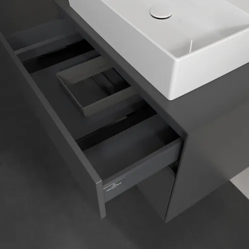 Obrázek VILLEROY BOCH Collaro toaletní skříňka, s osvětlením, 2 výsuvy, 800 x 548 x 500 mm, Grafit / Grafit #C124B0VR
