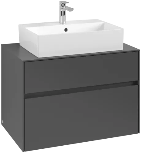 Bild von VILLEROY BOCH Collaro Waschbeckenunterschrank, mit Beleuchtung, 2 Auszüge, 800 x 548 x 500 mm, Graphite / Graphite #C124B0VR