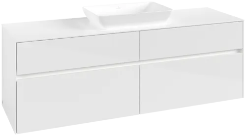 Bild von VILLEROY BOCH Collaro Waschbeckenunterschrank, mit Beleuchtung, 4 Auszüge, 1600 x 548 x 500 mm, Glossy White / Glossy White #C120B0DH