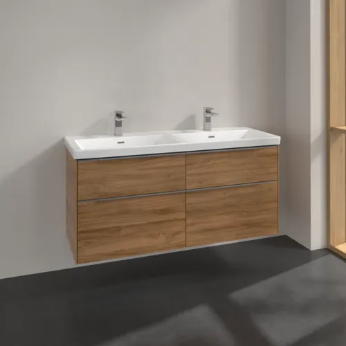 Bild von VILLEROY BOCH Subway 3.0 Waschbeckenunterschrank, 4 Auszüge, 1272 x 576 x 478 mm, Kansas Oak #C56800RH
