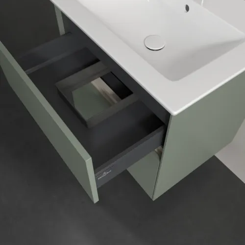 Picture of VILLEROY BOCH Collaro Vanity unit, with lighting, 2 pull-out compartments, 611 x 610 x 480 mm, Soft Green #C143B0AF