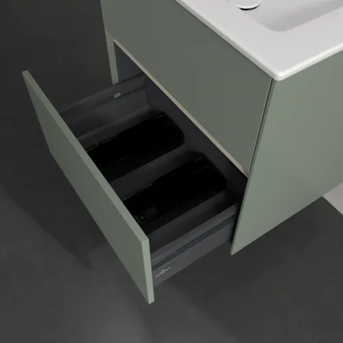 Picture of VILLEROY BOCH Collaro Vanity unit, with lighting, 2 pull-out compartments, 611 x 610 x 480 mm, Soft Green #C143B0AF