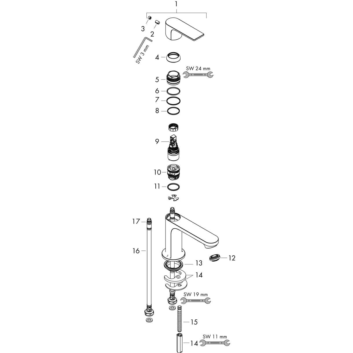 Picture of HANSGROHE Rebris E Single lever basin mixer 110 CoolStart without waste set Chrome 72560000