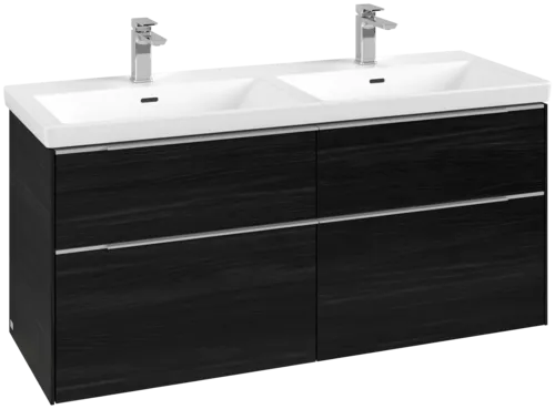 Bild von VILLEROY BOCH Subway 3.0 Waschbeckenunterschrank, mit Beleuchtung, 4 Auszüge, 1272 x 576 x 478 mm, Black Oak #C568L0AB
