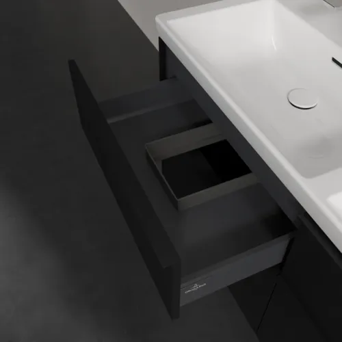 Bild von VILLEROY BOCH Subway 3.0 Waschbeckenunterschrank, 4 Auszüge, 1272 x 576 x 478 mm, Volcano Black #C56801VL