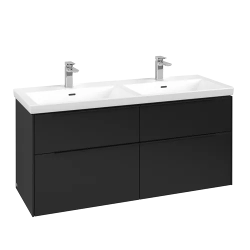 Bild von VILLEROY BOCH Subway 3.0 Waschbeckenunterschrank, 4 Auszüge, 1272 x 576 x 478 mm, Volcano Black #C56801VL