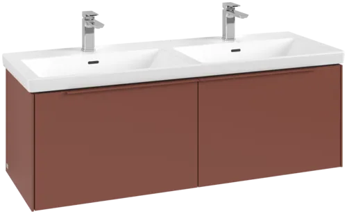 Bild von VILLEROY BOCH Subway 3.0 Waschbeckenunterschrank, mit Beleuchtung, 2 Auszüge, 1272 x 429 x 478 mm, Wine Red #C567L2AH
