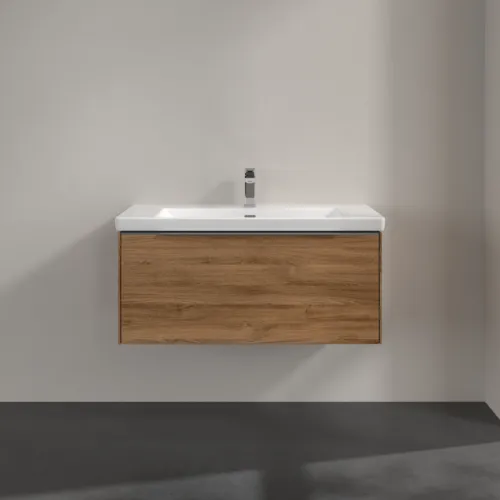 Bild von VILLEROY BOCH Subway 3.0 Waschbeckenunterschrank, 1 Auszug, 973 x 429 x 478 mm, Kansas Oak #C56900RH
