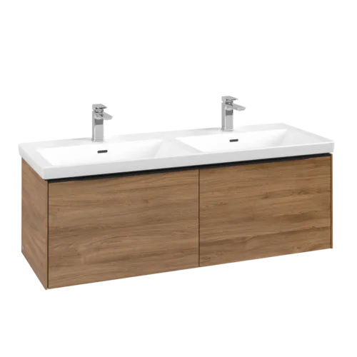 Bild von VILLEROY BOCH Subway 3.0 Waschbeckenunterschrank, 2 Auszüge, 1272 x 429 x 478 mm, Kansas Oak #C56701RH