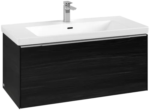 Bild von VILLEROY BOCH Subway 3.0 Waschbeckenunterschrank, mit Beleuchtung, 1 Auszug, 973 x 429 x 478 mm, Black Oak #C569L0AB