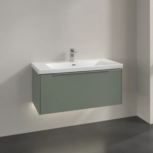 Bild von VILLEROY BOCH Subway 3.0 Waschbeckenunterschrank, mit Beleuchtung, 1 Auszug, 973 x 429 x 478 mm, Soft Green #C569L0AF