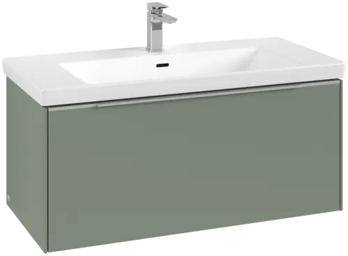 Bild von VILLEROY BOCH Subway 3.0 Waschbeckenunterschrank, mit Beleuchtung, 1 Auszug, 973 x 429 x 478 mm, Soft Green #C569L0AF