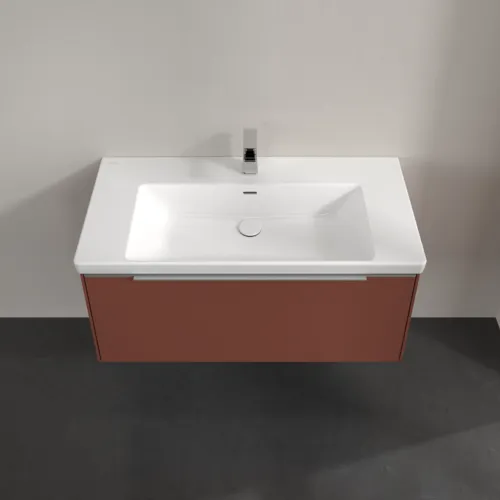 Obrázek VILLEROY BOCH Subway 3.0 Vanity unit, s osvětlením, 1 zásuvka, 973 x 429 x 478 mm, vínově červená #C569L0AH