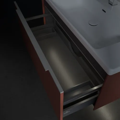Obrázek VILLEROY BOCH Subway 3.0 Vanity unit, s osvětlením, 1 zásuvka, 973 x 429 x 478 mm, vínově červená #C569L0AH