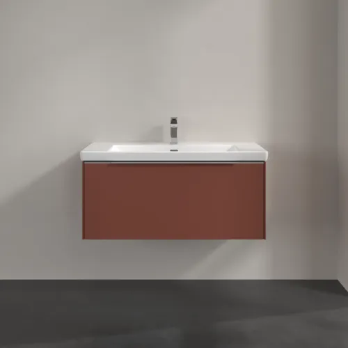 Obrázek VILLEROY BOCH Subway 3.0 Vanity unit, s osvětlením, 1 zásuvka, 973 x 429 x 478 mm, vínově červená #C569L0AH