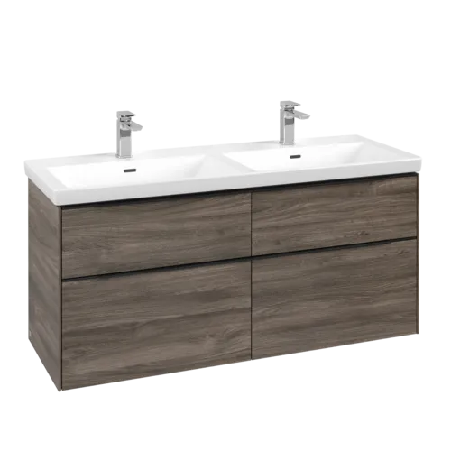 Bild von VILLEROY BOCH Subway 3.0 Waschbeckenunterschrank, 4 Auszüge, 1272 x 576 x 478 mm, Stone Oak #C56801RK