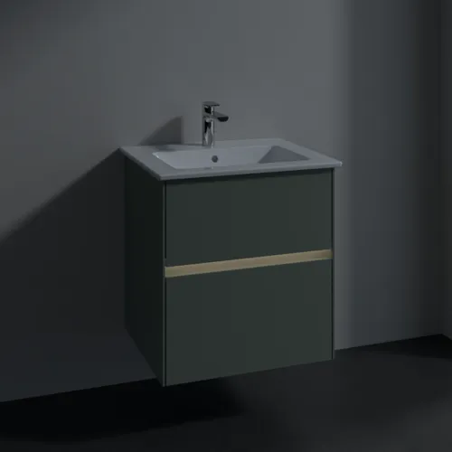 Bild von VILLEROY BOCH Collaro Waschbeckenunterschrank, mit Beleuchtung, 2 Auszüge, 561 x 610 x 480 mm, Soft Green #C142B0AF