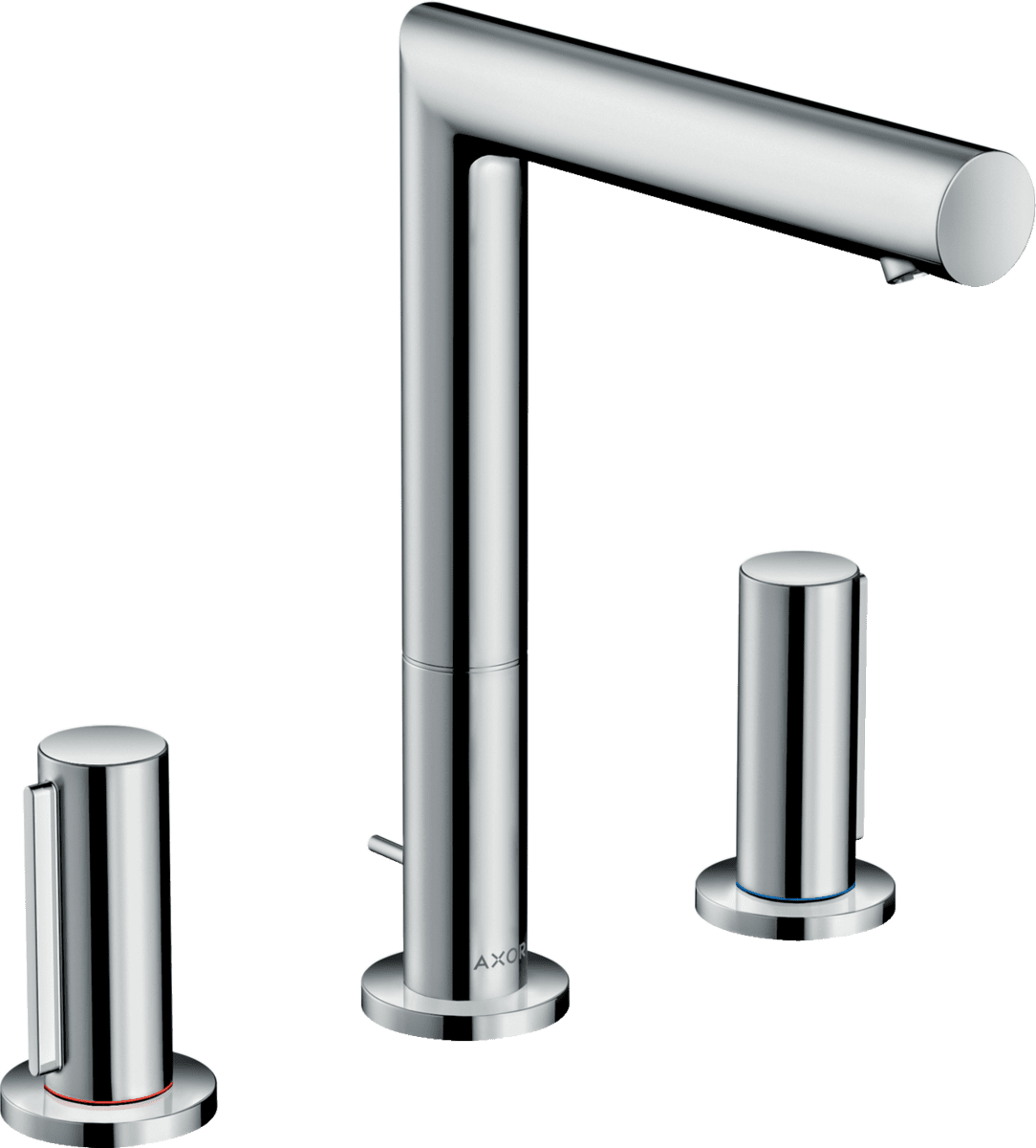 Picture of HANSGROHE AXOR Uno 3-hole basin mixer 200 with zero handles and pop-up waste set #45133000 - Chrome