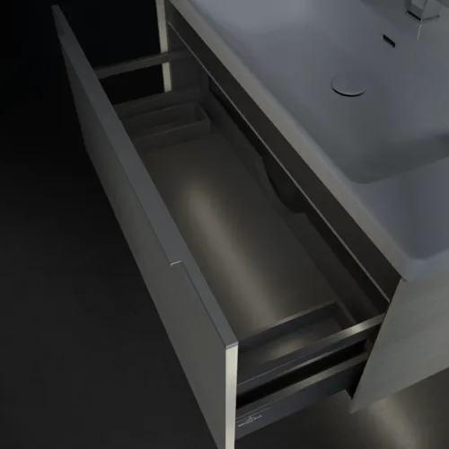 Bild von VILLEROY BOCH Subway 3.0 Waschbeckenunterschrank, mit Beleuchtung, 1 Auszug, 973 x 429 x 478 mm, White Oak #C569L0AA
