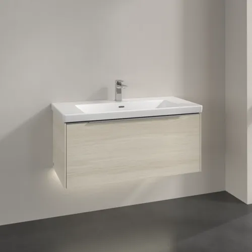 Bild von VILLEROY BOCH Subway 3.0 Waschbeckenunterschrank, mit Beleuchtung, 1 Auszug, 973 x 429 x 478 mm, White Oak #C569L0AA