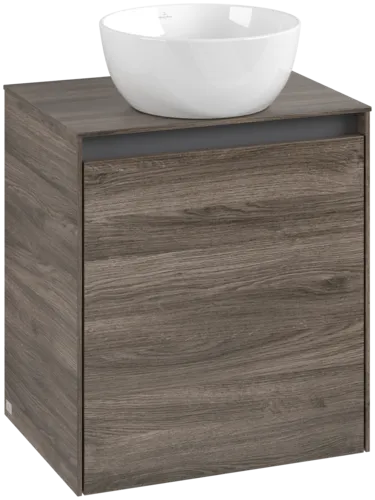 Bild von VILLEROY BOCH Collaro Waschbeckenunterschrank, mit Beleuchtung, 1 Tür, 500 x 548 x 380 mm, Stone Oak / Stone Oak #C149B0RK