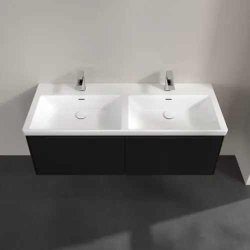 Bild von VILLEROY BOCH Subway 3.0 Waschbeckenunterschrank, 2 Auszüge, 1272 x 429 x 478 mm, Volcano Black #C56701VL