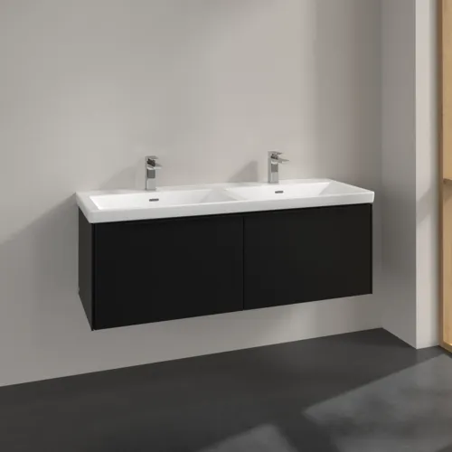 Bild von VILLEROY BOCH Subway 3.0 Waschbeckenunterschrank, 2 Auszüge, 1272 x 429 x 478 mm, Volcano Black #C56701VL