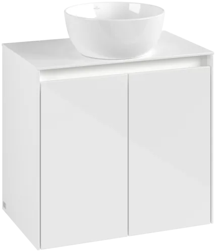 Obrázek VILLEROY BOCH Toaletní skříňka Collaro, s osvětlením, 2 dveře, 600 x 548 x 380 mm, lesklá bílá / lesklá bílá #C150B0DH