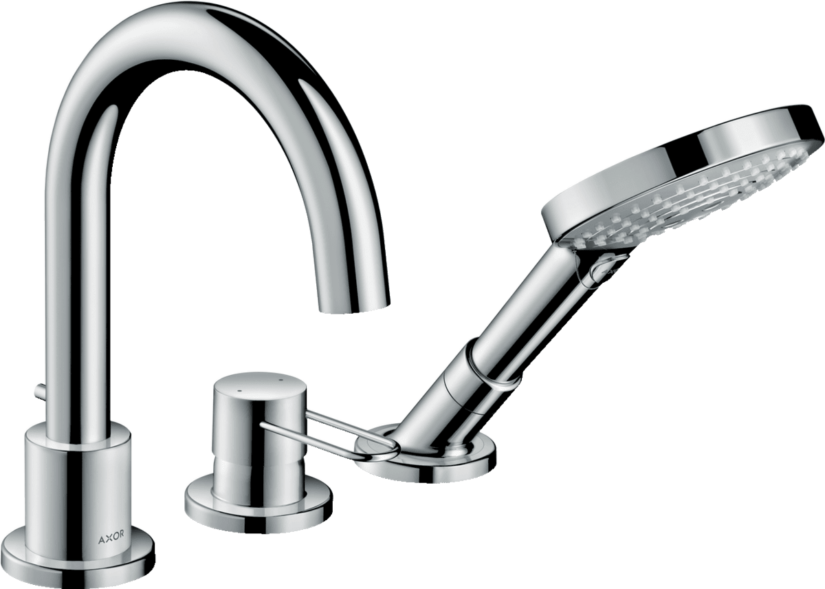 Bild von HANSGROHE AXOR Uno 3-Loch Einhebel-Wannenrandmischer mit Bügelgriffen #38436000 - Chrom
