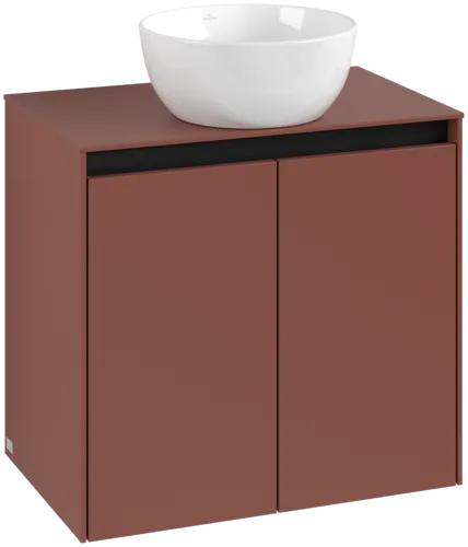 Bild von VILLEROY BOCH Collaro Waschbeckenunterschrank, mit Beleuchtung, 2 Türen, 600 x 548 x 380 mm, Wine Red / Wine Red #C150B0AH