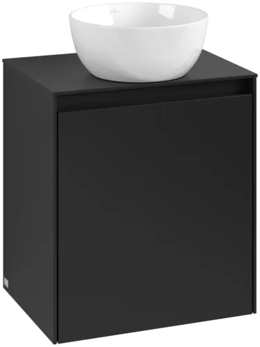 Bild von VILLEROY BOCH Collaro Waschbeckenunterschrank, mit Beleuchtung, 1 Tür, 500 x 548 x 380 mm, Volcano Black / Volcano Black #C149B0VL
