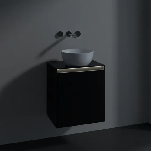 Bild von VILLEROY BOCH Collaro Waschbeckenunterschrank, mit Beleuchtung, 1 Tür, 500 x 548 x 380 mm, Volcano Black / Volcano Black #C149B0VL