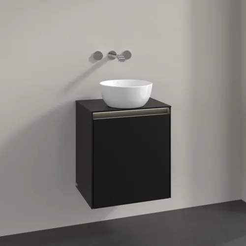 Bild von VILLEROY BOCH Collaro Waschbeckenunterschrank, mit Beleuchtung, 1 Tür, 500 x 548 x 380 mm, Volcano Black / Volcano Black #C149B0VL