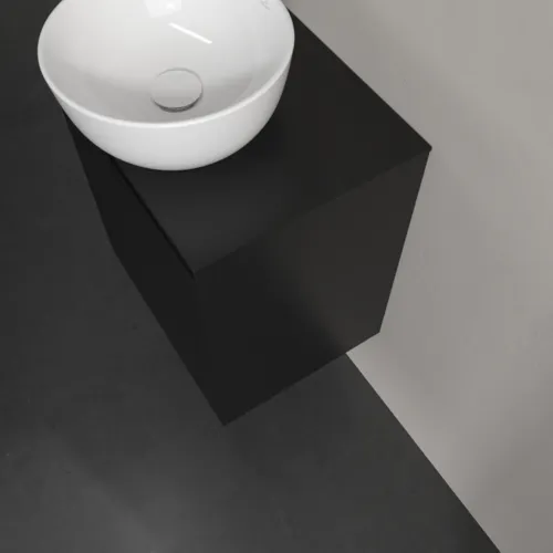 Bild von VILLEROY BOCH Collaro Waschbeckenunterschrank, mit Beleuchtung, 1 Tür, 500 x 548 x 380 mm, Volcano Black / Volcano Black #C149B0VL