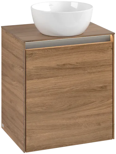Bild von VILLEROY BOCH Collaro Waschbeckenunterschrank, mit Beleuchtung, 1 Tür, 500 x 548 x 380 mm, Kansas Oak / Kansas Oak #C148B0RH