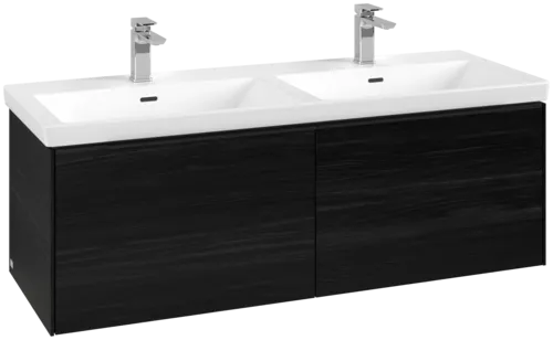 Bild von VILLEROY BOCH Subway 3.0 Waschbeckenunterschrank, mit Beleuchtung, 2 Auszüge, 1272 x 429 x 478 mm, Black Oak #C567L1AB