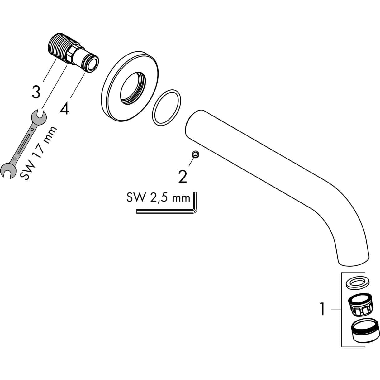 Picture of HANSGROHE Vernis Blend Bath spout Chrome 71420000