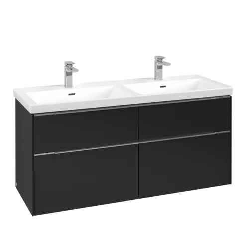 Bild von VILLEROY BOCH Subway 3.0 Waschbeckenunterschrank, 4 Auszüge, 1272 x 576 x 478 mm, Volcano Black #C56800VL