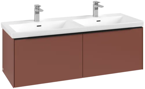 Bild von VILLEROY BOCH Subway 3.0 Waschbeckenunterschrank, mit Beleuchtung, 2 Auszüge, 1272 x 429 x 478 mm, Wine Red #C567L1AH