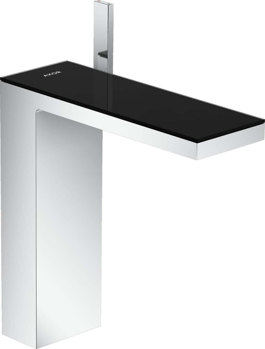 Bild von HANSGROHE AXOR MyEdition Einhebel-Waschtischmischer 230 für Aufsatzwaschtische mit Push-Open Ablaufgarnitur #47020600 - Chrom/Schwarzglas